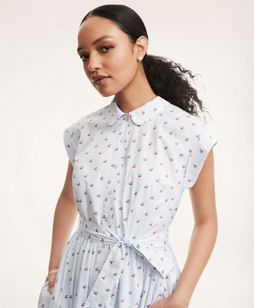 Cotton Jacquard Cherry Shirt Dress商品第2张图片规格展示