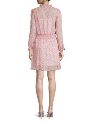 商品Tommy Hilfiger|Printed Long-Sleeve Blouson Dress,价格¥261,第4张图片详细描述