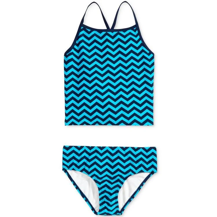 商品Kanu Surf|2-Pc. Alexa Wave-Print Tankini Swimsuit, Big Girls (7-16),价格¥98,第1张图片