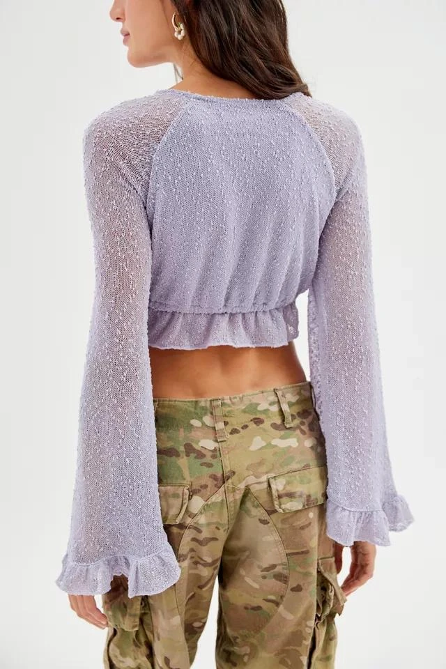 商品Urban Outfitters|UO Celeste Textured Long Sleeve Blouse,价格¥150,第4张图片详细描述