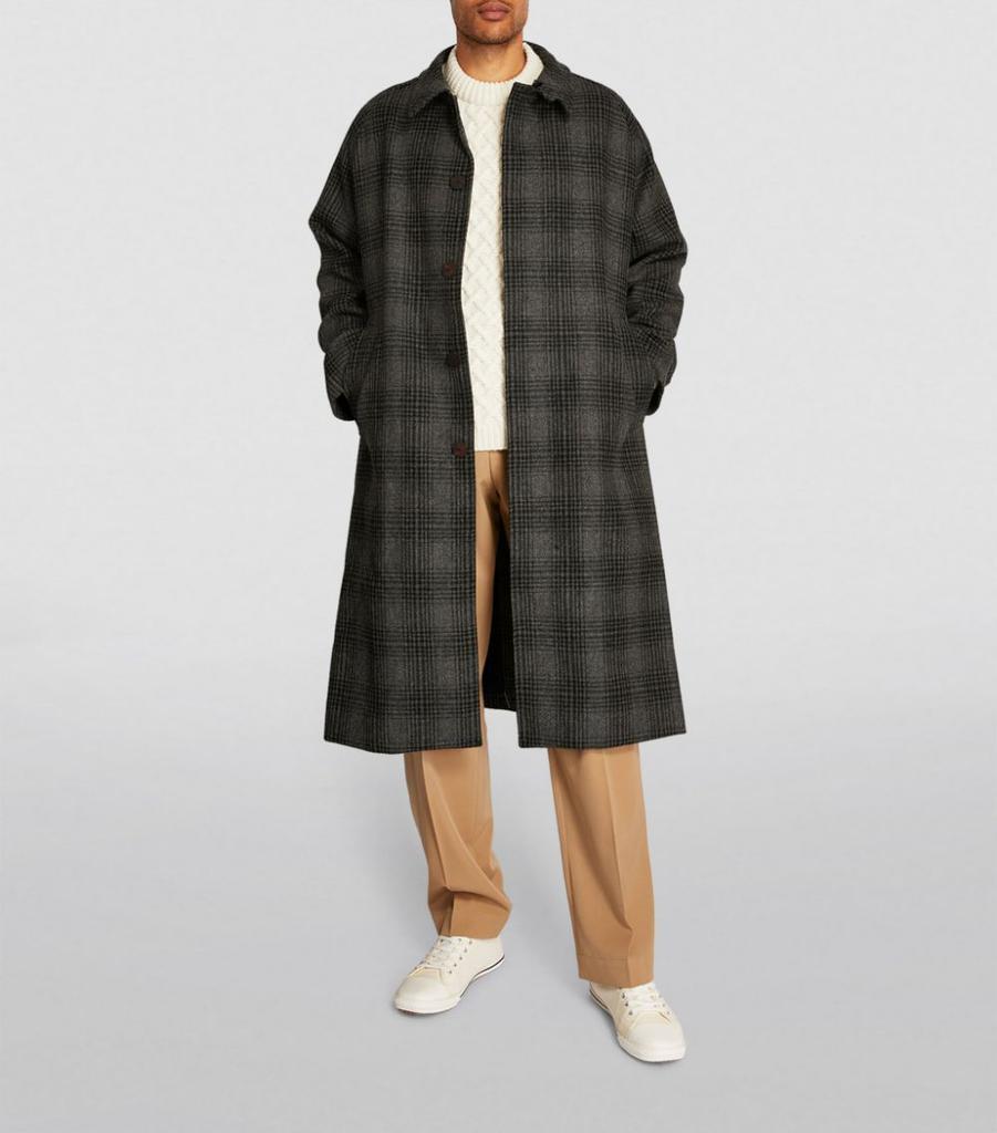 商品Studio Nicholson|Wool Check Coat,价格¥8845,第4张图片详细描述