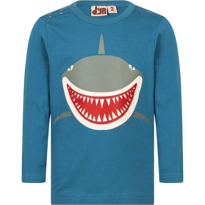 商品DYR|Shark print long sleeved t shirt in turquoise,价格¥256,第1张图片