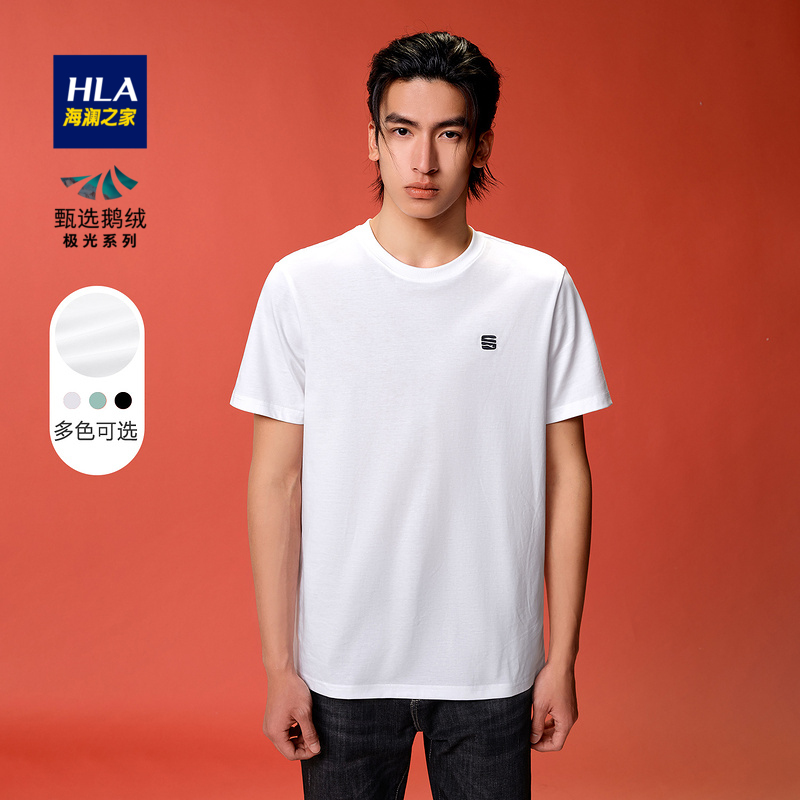 HLA/海澜之家三国系列多色短袖T恤2022夏新宽松圆领透气上衣男商品第8张图片规格展示