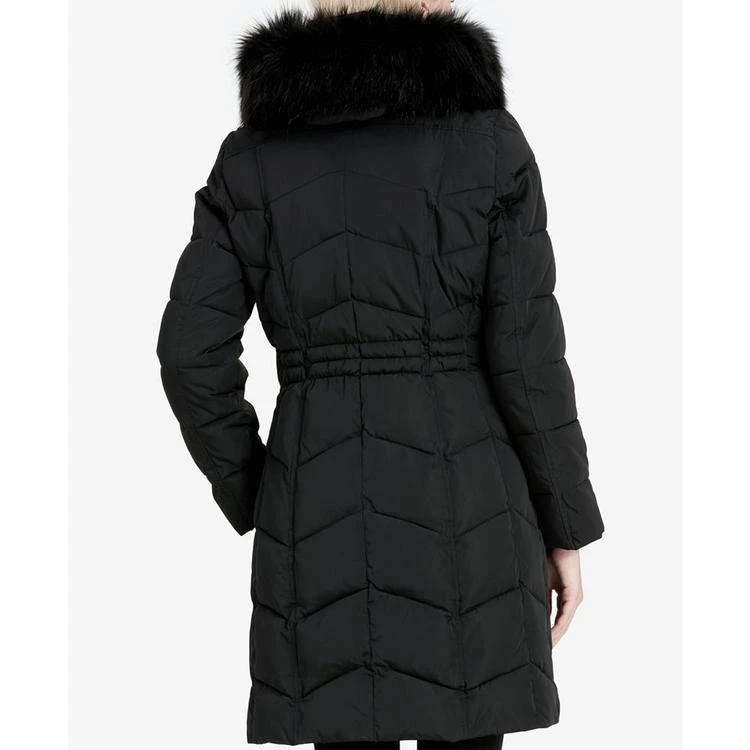 商品Calvin Klein|Faux-Fur-Trim Hooded Chevron Puffer Coat, Created for Macy's,价格¥1122,第2张图片详细描述