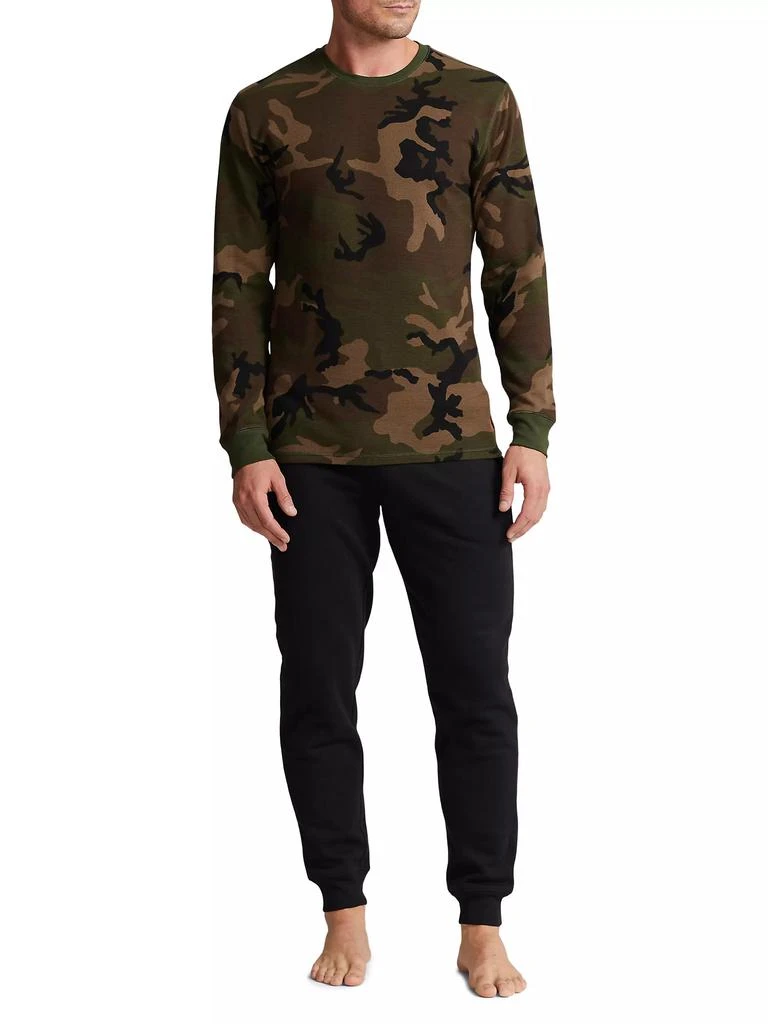 商品Ralph Lauren|Waffle-Knit Long-Sleeve Sleep Shirt,价格¥310,第2张图片详细描述