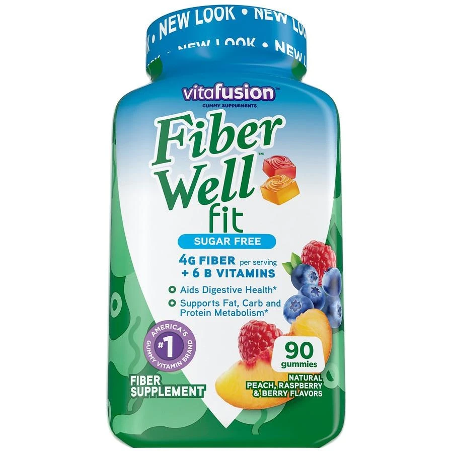 商品Vitafusion|Fiber Well Fit Gummies Supplement Peach, Strawberry & Berry,价格¥112,第1张图片