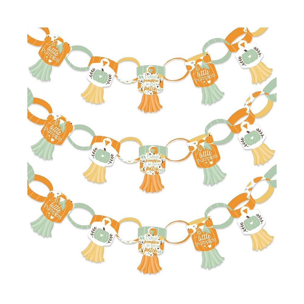 商品Big Dot of Happiness|Little Pumpkin - Decoration Kit - Fall Birthday Party or Baby Shower Paper Chains Garland - 21 feet,价格¥142,第1张图片