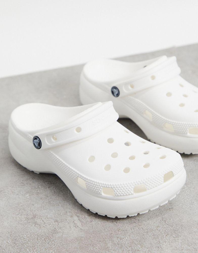 Crocs classic platform clogs in white商品第1张图片规格展示
