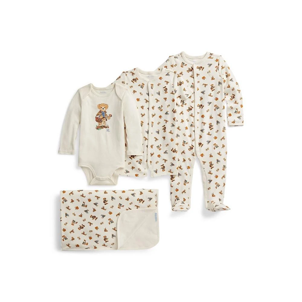 商品Ralph Lauren|Baby Boys Polo Bear Cotton Gift, 5 Piece Set,价格¥740,第2张图片详细描述