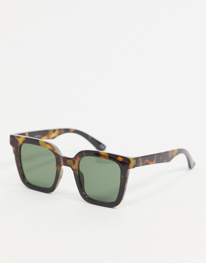 ASOS DESIGN frame square sunglasses with tort blocking - BROWN商品第1张图片规格展示