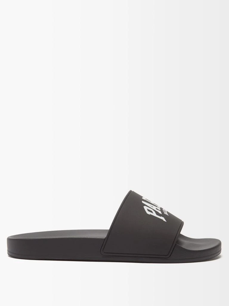 商品Balenciaga|Logo-print rubber slides,价格¥2563,第1张图片