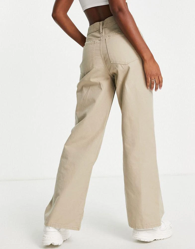 商品ASOS|ASOS DESIGN wide leg dad trousers in taupe,价格¥127,第3张图片详细描述