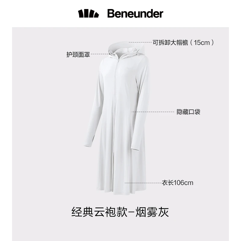 蕉下长款防晒衣女夏防紫外线户外凉感原纱冰丝透气专业全身防晒服 商品