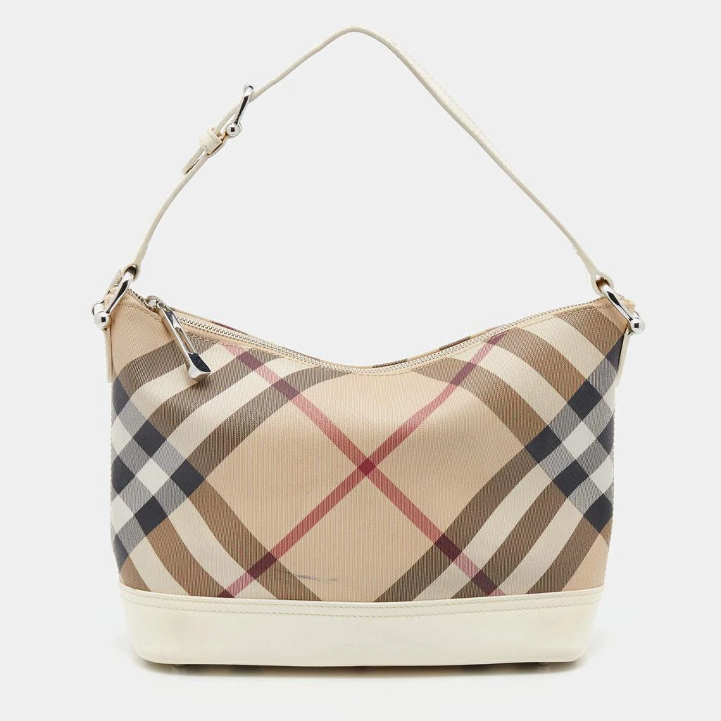 商品[二手商品] Burberry|Burberry Beige/Cream Nova Check PVC And Leather Shoulder Bag,价格¥2296,第1张图片