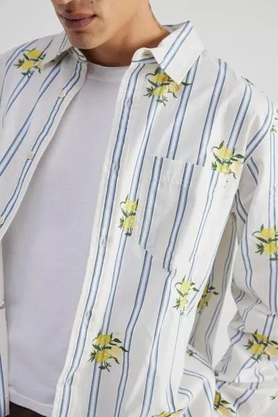 商品BDG|BDG Striped Embroidered Lemon Shirt,价格¥306,第4张图片详细描述