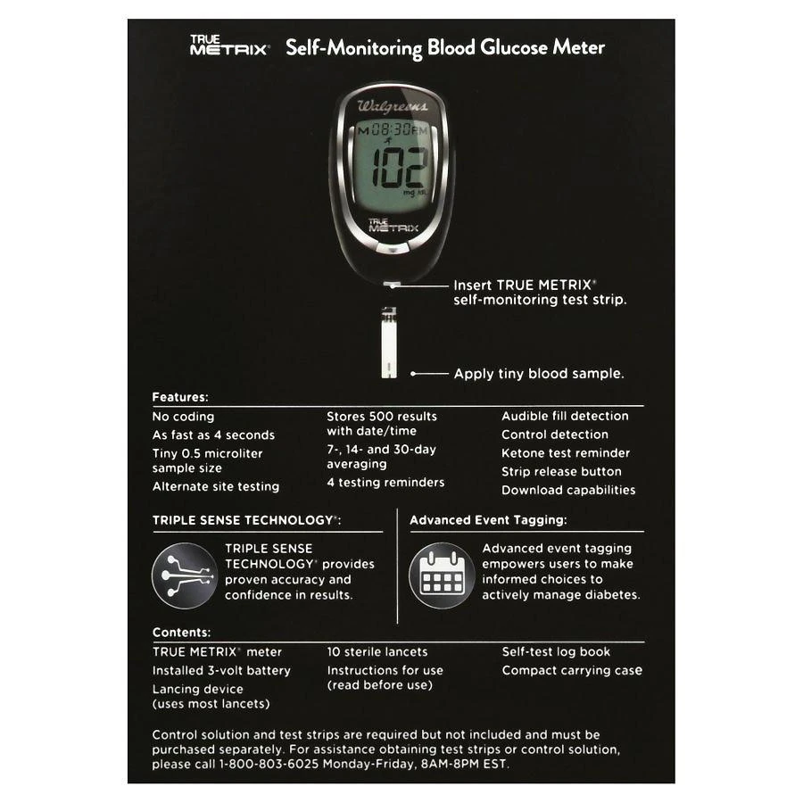 商品Walgreens|Premium True Metrix Self-Monitoring Blood Glucose Meter,价格¥166,第2张图片详细描述