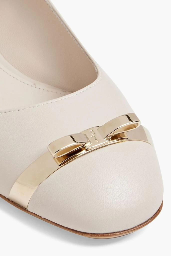 商品Salvatore Ferragamo|Vulci bow-embellished leather ballet flats,价格¥3289,第4张图片详细描述