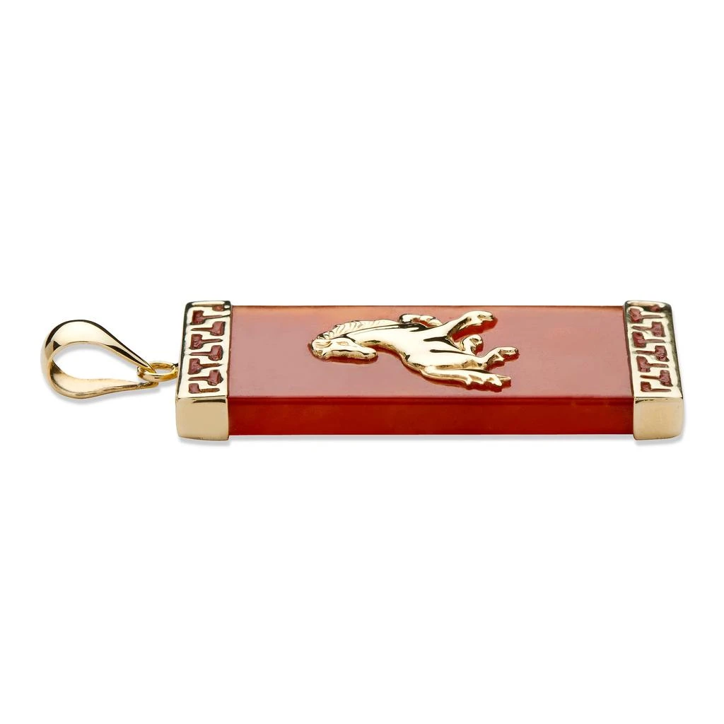 商品Palm Beach Jewelry|Unisex Red Genuine Jade 14k Yellow Gold Charm Horse Pendant,价格¥1878,第2张图片详细描述