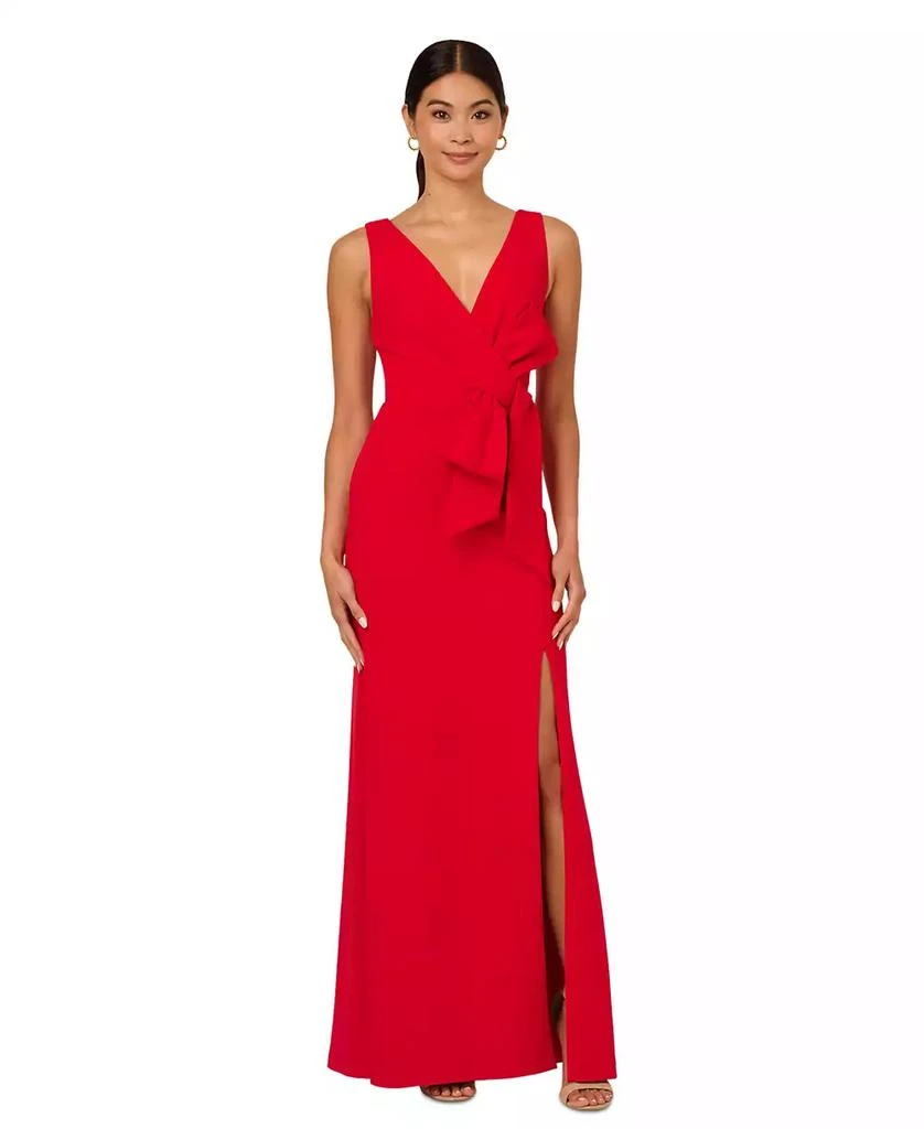 商品Adrianna Papell|Women's Bow-Front Crepe Gown,价格¥594,第1张图片