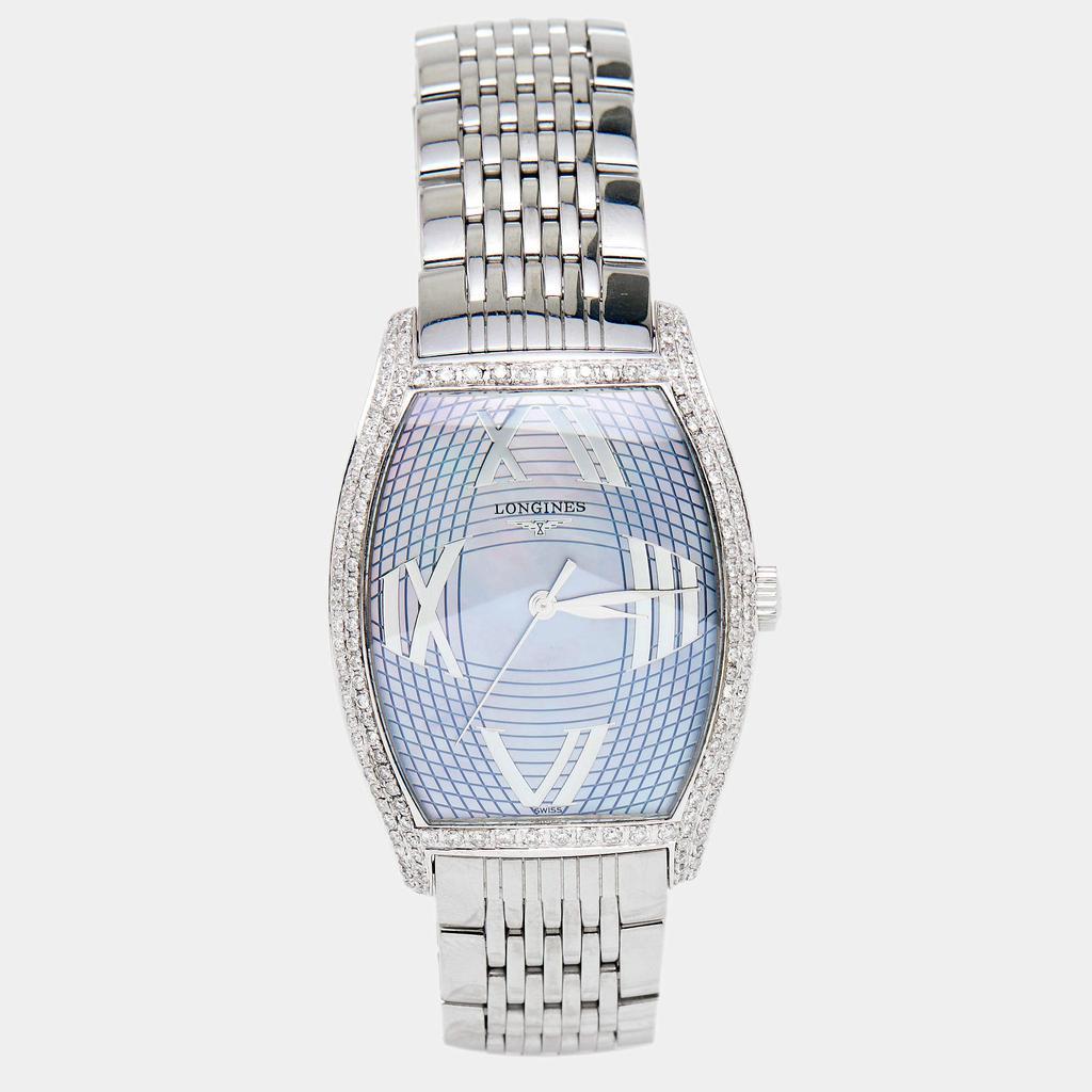 商品[二手商品] Longines|Longines Mother of Pearl Stainless Steel Diamonds Evidenza L2.655.4 Women's Wristwatch 33 mm,价格¥3391,第1张图片