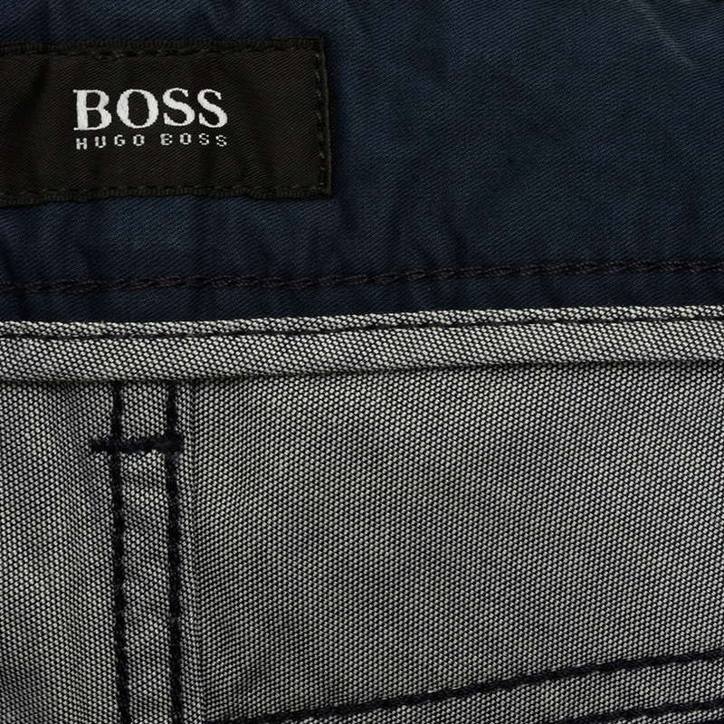 Hugo Boss 雨果博斯 男士休闲裤深蓝色棉氨纶 MAINE3-20-8454-410商品第2张图片规格展示