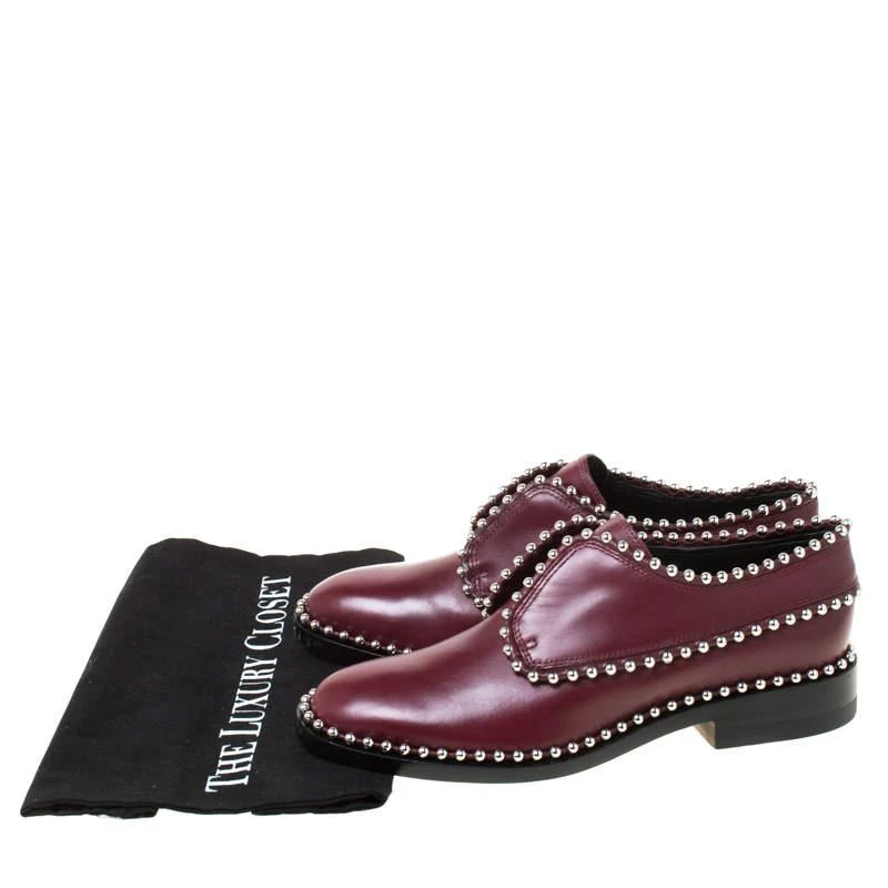 Alexander Wang Burgundy Leather Stud Trim Brogues Loafers Size 38.5 商品