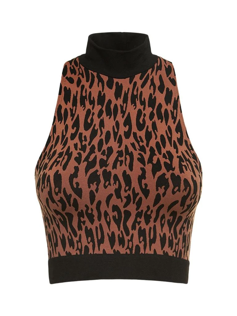 商品Wolford|C2c Leopard Circular Knit Crop Tank Top,价格¥850,第1张图片