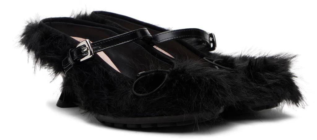 商品Simone Rocha|Black Faux Fur Grip Mule Heels,价格¥8151,第4张图片详细描述