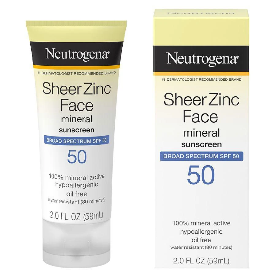 商品Neutrogena|Sheer Zinc Dry-Touch Face Sunscreen With SPF 50 Fragrance Free,价格¥56,第2张图片详细描述