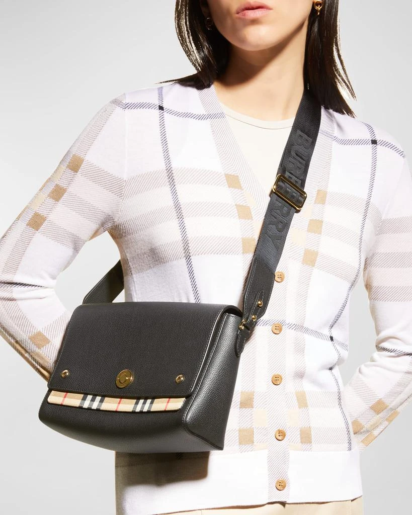 商品Burberry|Note Medium Leather & Vintage Check Crossbody Bag,价格¥12114,第2张图片详细描述