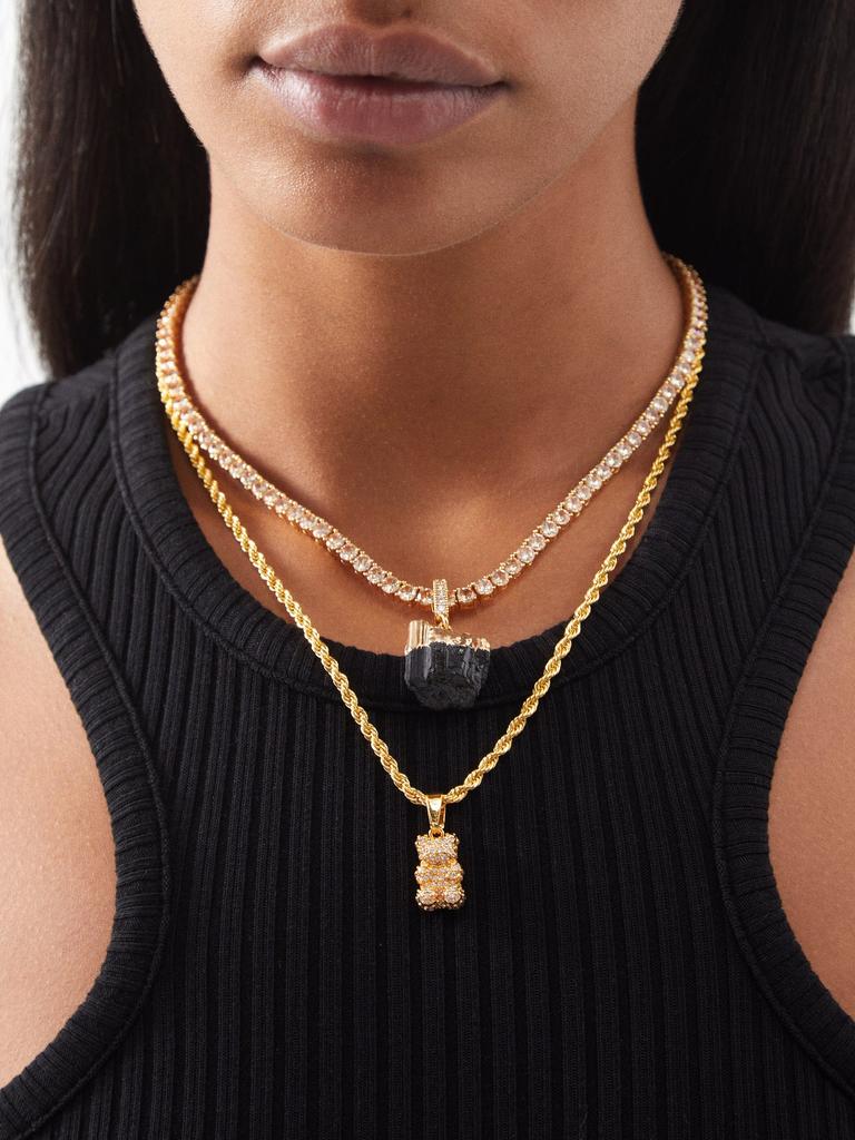 Nostalgia Bear crystal & 18kt gold-plated necklace商品第2张图片规格展示
