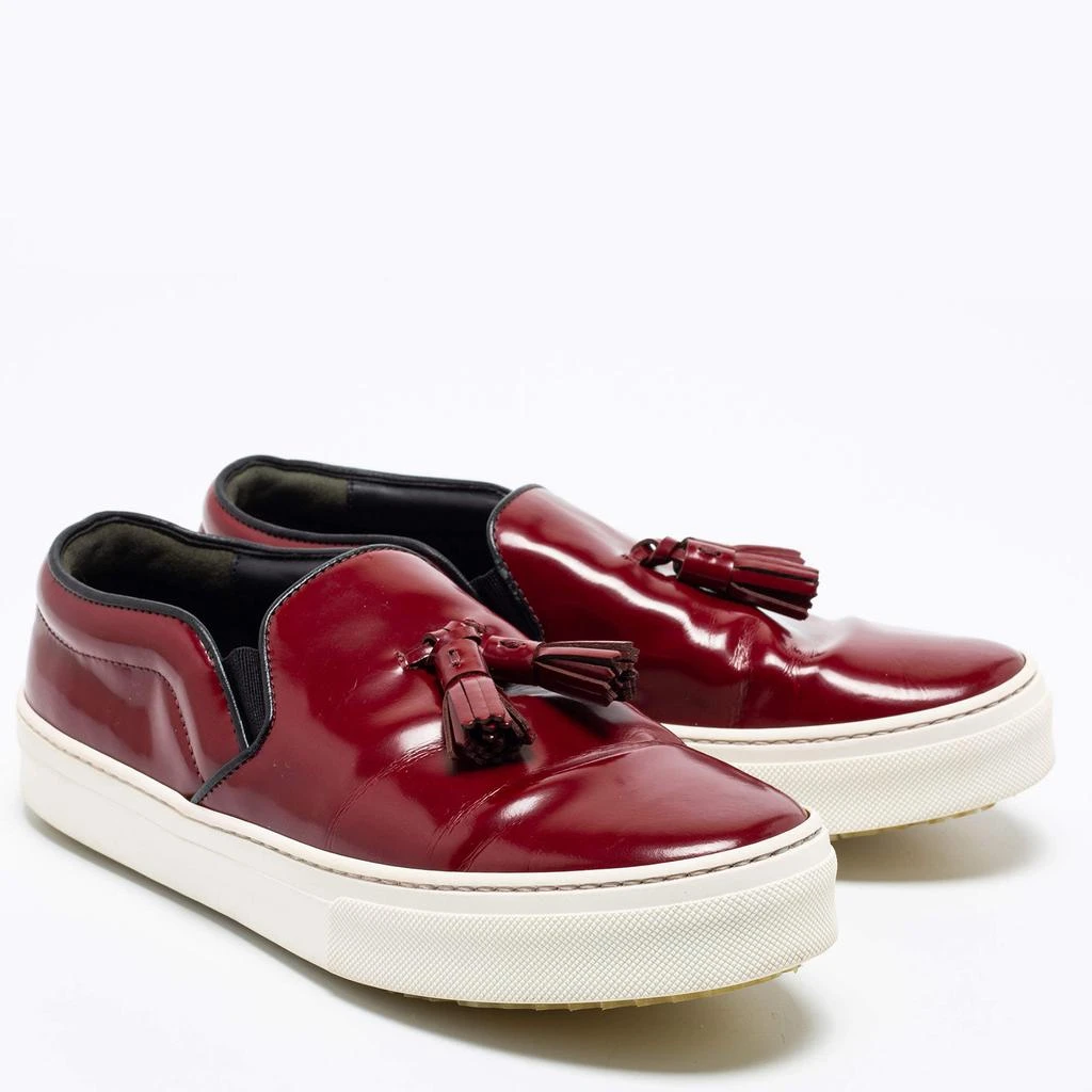 商品[二手商品] Celine|Celine Burgundy Patent Leather Tassel Slip-On Sneakers Size 39,价格¥1345,第4张图片详细描述