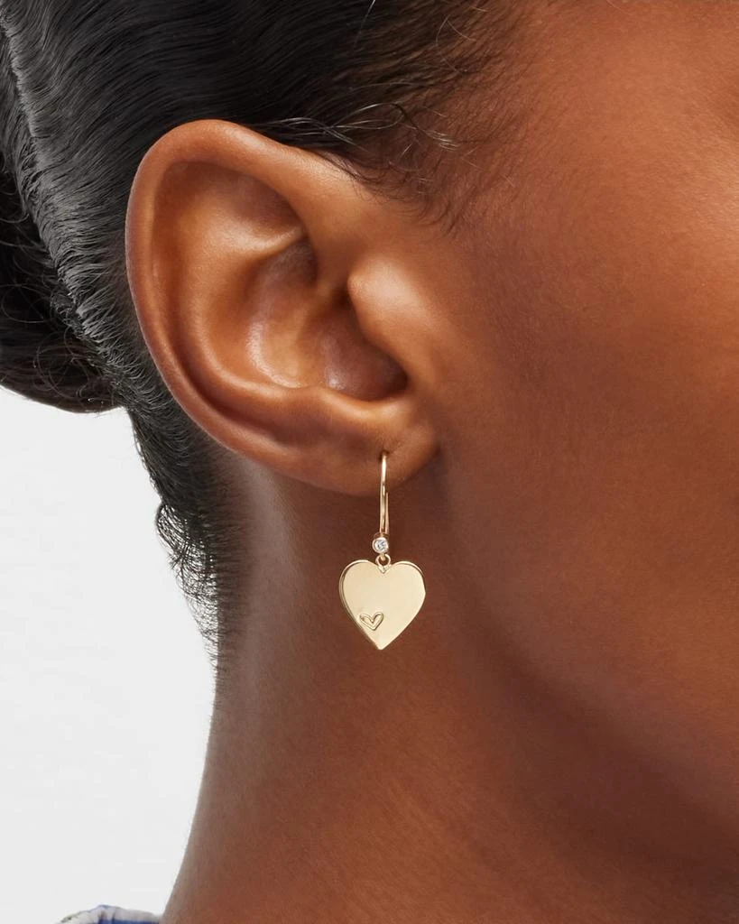 商品POPPY FINCH|Brushed Heart Diamond Earrings,价格¥3702,第2张图片详细描述