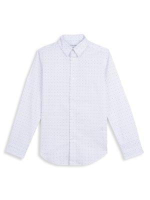 Boy's Slim Fit Logo-Adorned Polka-Dot Print Shirt商品第4张图片规格展示