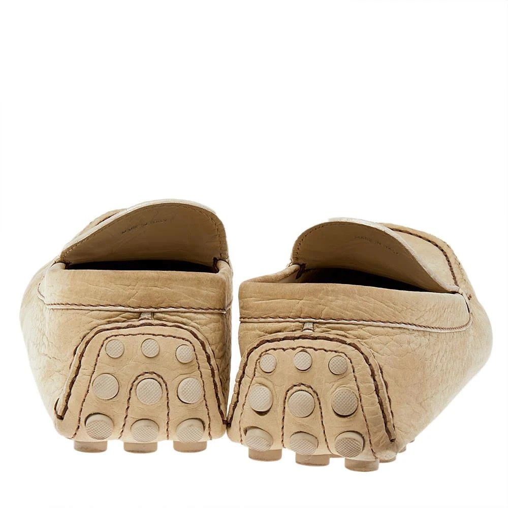 商品[二手商品] Louis Vuitton|Louis Vuitton Light Yellow Leather Bow Slip On Loafers Size 42.5,价格¥1899,第5张图片详细描述