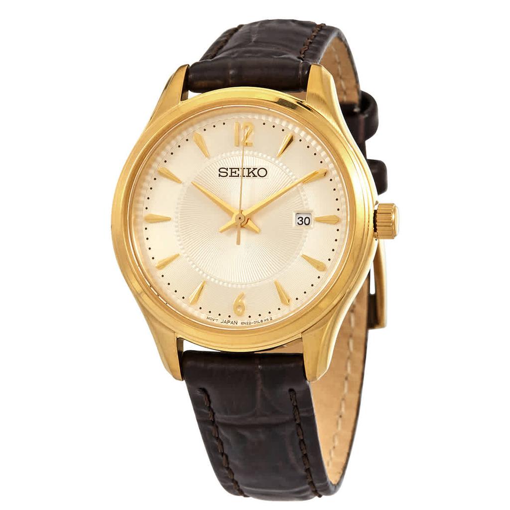 Seiko Sapphire Quartz Champagne Dial Ladies Watch SUR478P1商品第1张图片规格展示