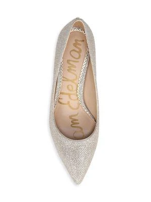 商品Sam Edelman|Dori Metallic Leather Kitten-Heel Pumps,价格¥633,第4张图片详细描述