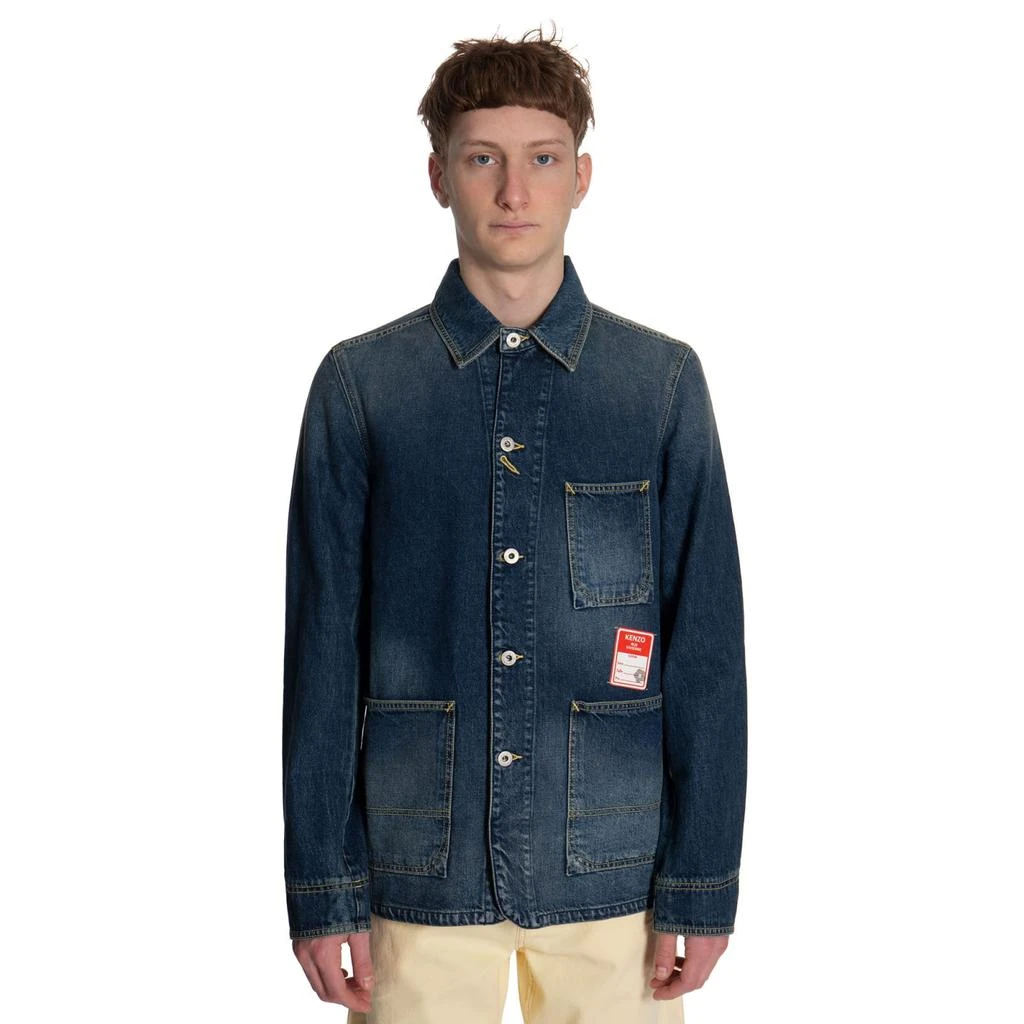 商品Kenzo|Kenzo Dark Stone Workwear Denim Jacket,价格¥4822,第1张图片