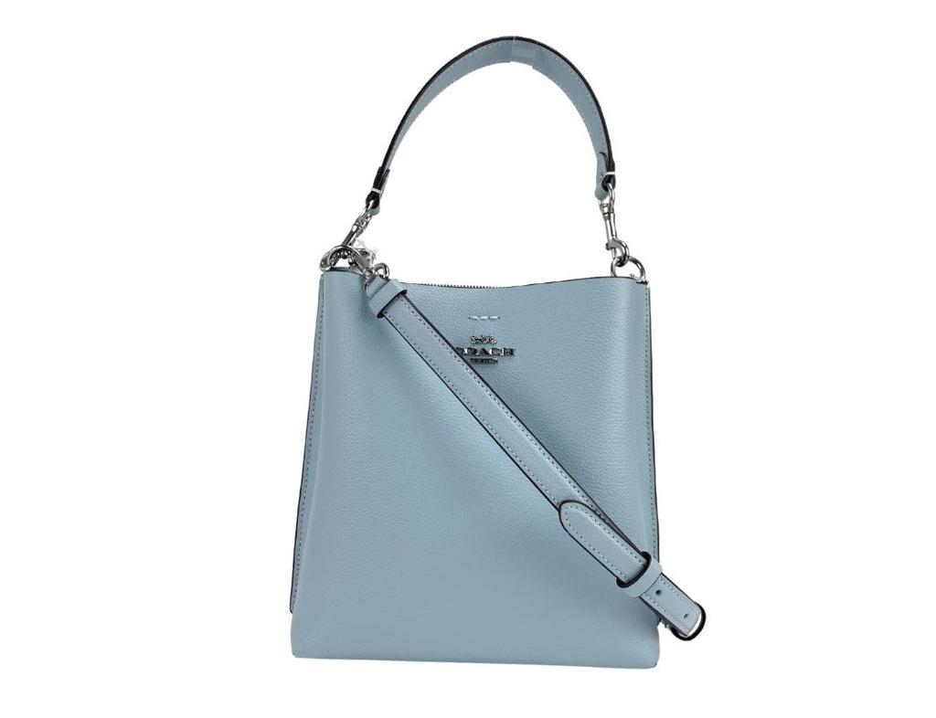 COACH (CA177) Mollie 22 Small Powder Blue Leather Bucket Handbag Purse Bag商品第3张图片规格展示