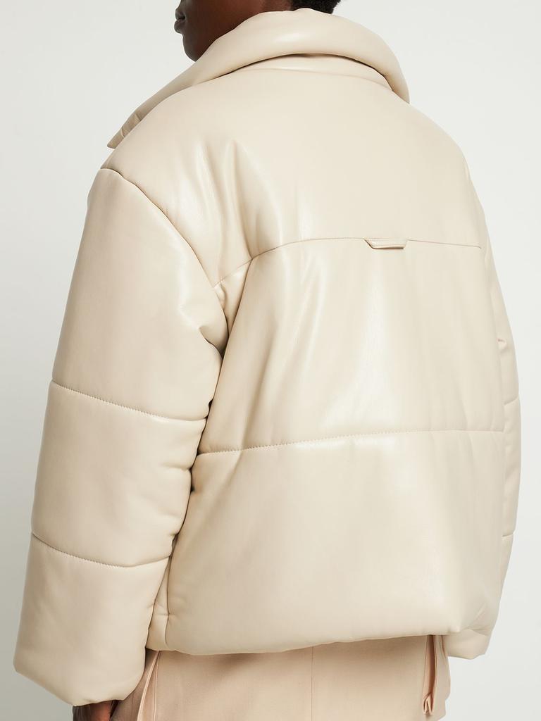 Hide Faux Leather Puffer Jacket商品第2张图片规格展示