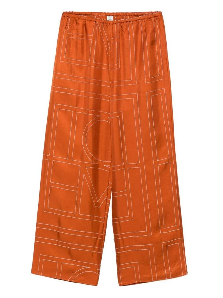 商品Totême|TOTEME Monogram Silk Pajama Pants,价格¥4207,第1张图片