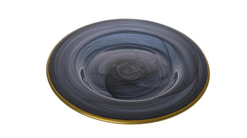 商品Classic Touch Decor|Set Of 4 black alabaster Dinner Plates W Gold-Scalloped 11"D,价格¥940,第1张图片