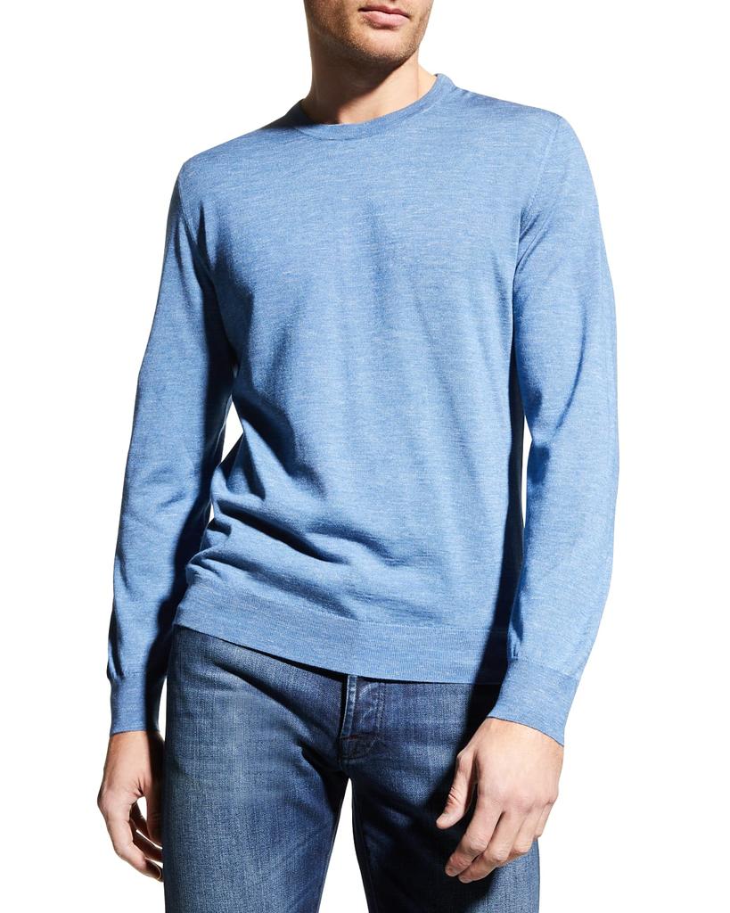 Men's Heathered Cotton Crewneck Sweater商品第3张图片规格展示