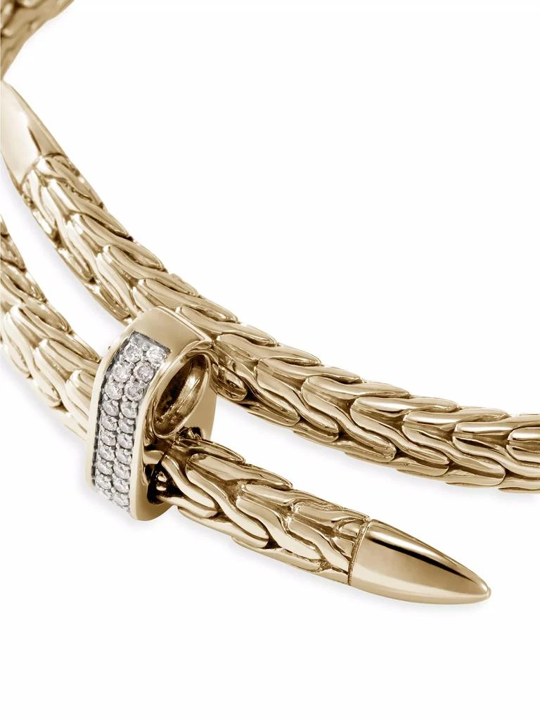 商品John Hardy|Spear 14K Gold & Diamond Pavé Flex Cuff Bracelet,价格¥57323,第4张图片详细描述