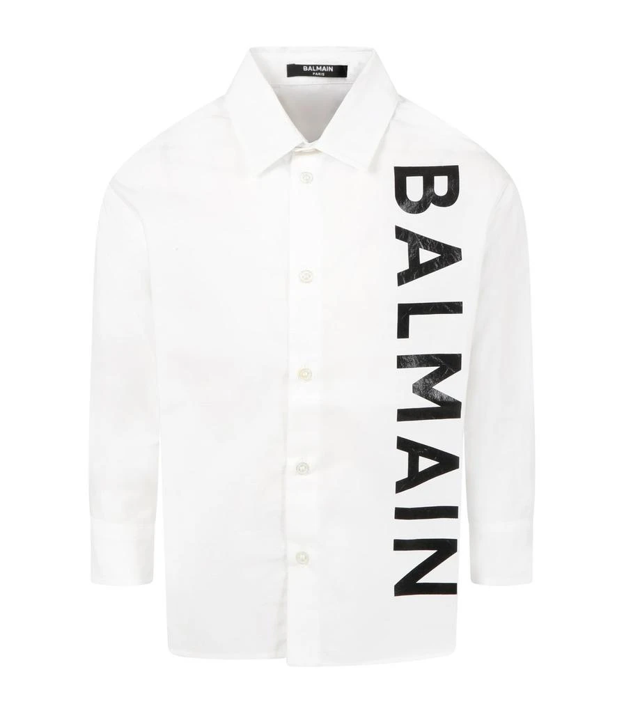 商品Balmain|Balmain Kids Logo Printed Button-Up Shirt,价格¥1875,第1张图片