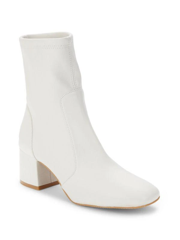 商品Stuart Weitzman|Sleek 60 Leather Block Heel Sock Booties,价格¥1085,第2张图片详细描述