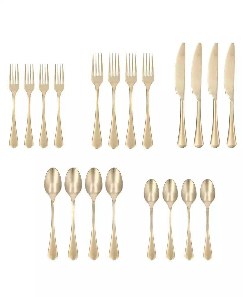 商品Fortessa|Ellsie Antiqued Champagne 20-Pc. Flatware Set, Service For 4,价格¥1031,第4张图片详细描述
