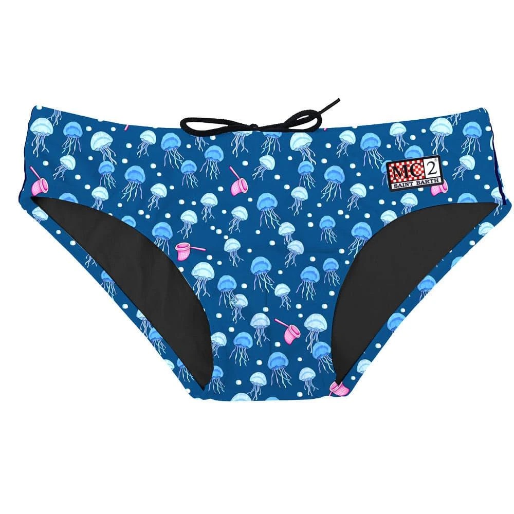 商品Mc2 Saint Barth|Man Swim Briefs Trap Jellyfish Print,价格¥863,第1张图片