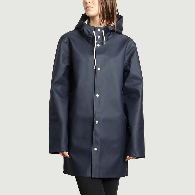 商品Stutterheim|Stockholm Rain Coat Navy Blue STUTTERHEIM,价格¥1851,第3张图片详细描述