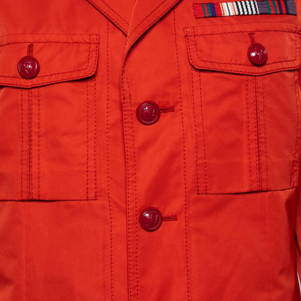 Gucci Red Synthetic Web Line Safari Coat L商品第3张图片规格展示